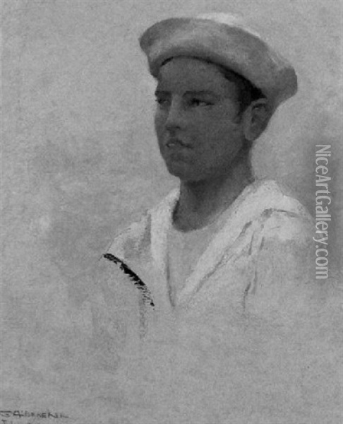 Portrait Of A Young Sailor Oil Painting - Gerrit Albertus Beneker
