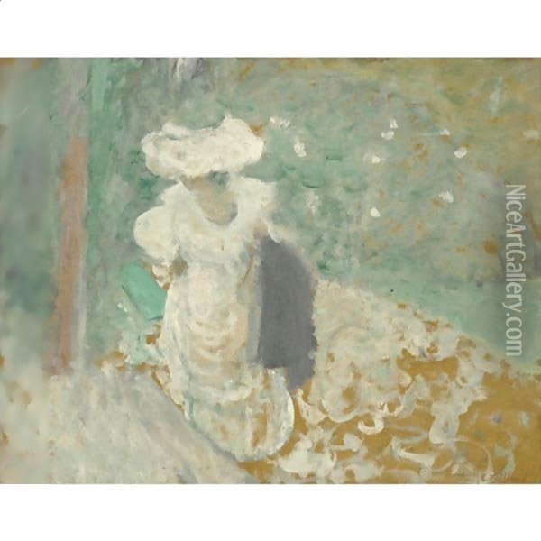 Lucy Hessel Sur Un Chemin A Vasouy Oil Painting - Jean-Edouard Vuillard