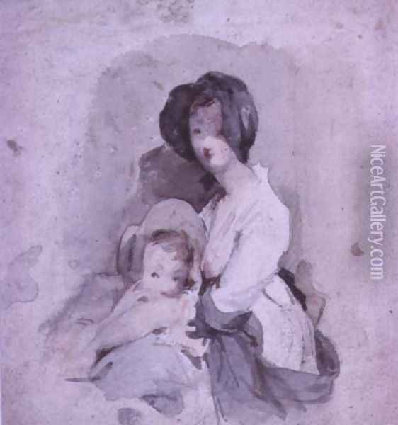 A Study of the Baby in the Peep o Day Boy Oil Painting - Sir David Wilkie