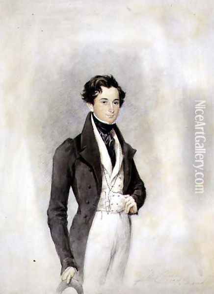 Portrait of an Elegant Gentleman, c.1825 Oil Painting - James Warren Childe