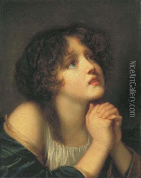 Jeune Fille En Priere Oil Painting - Jean Baptiste Greuze