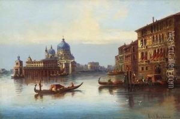 Venedig - Blick Auf S. Maria Della
 Salute. Oil Painting - Karl Kaufmann