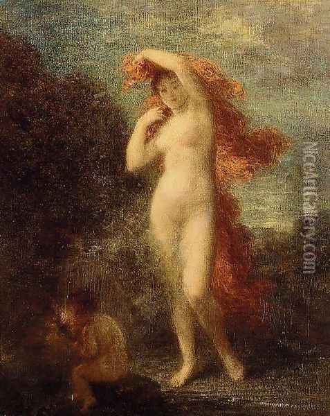 Venus and Cupid Oil Painting - Ignace Henri Jean Fantin-Latour