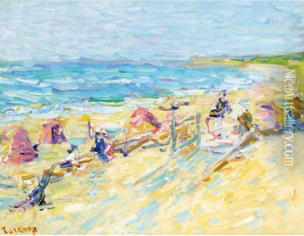 On The Beach Oil Painting - Nikolai Aleksandrovich Tarkhov