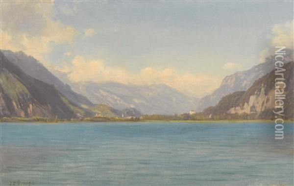 Interlaken Oil Painting - Jean Philippe George-Julliard