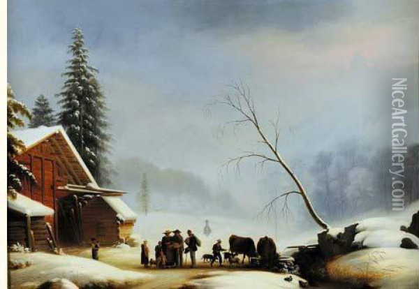 Paysage Du Valais Oil Painting - Charles Joseph Auriol