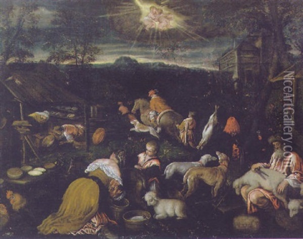 La Primavera Oil Painting - Jacopo dal Ponte Bassano