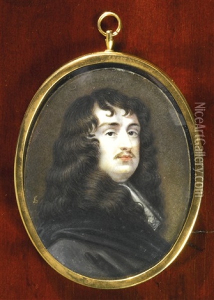 A Miniature Of Sir Peter Lely Oil Painting - Bernard (Goupy) Lens III