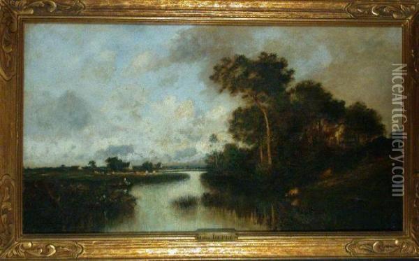 Bucolic River Landscape Oil Painting - Jules Dupre