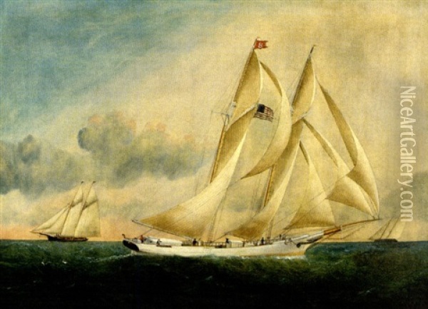 The Schooner "mary B. Dyer" Oil Painting - William Gay Yorke