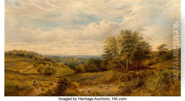 A Shepherd's Rest Oil Painting - Alfred Augustus Glendening Sr.