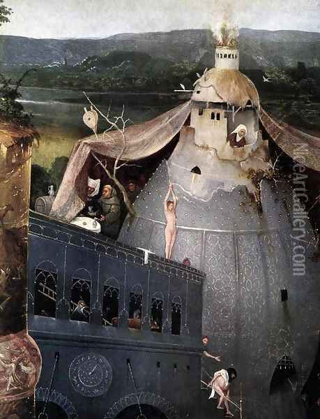 Triptych of Temptation of St Anthony (detail) 6 Oil Painting - Hieronymous Bosch
