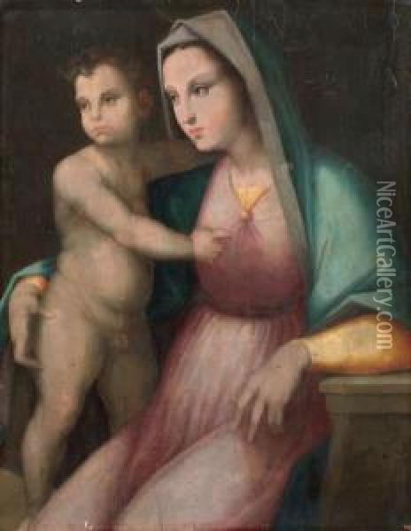 Madonna Col Bambino Oil Painting - Andrea Piccinelli Il Brescianino