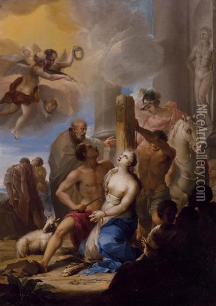 Martirio Di Sant'agnese Oil Painting - Pietro Bianchi