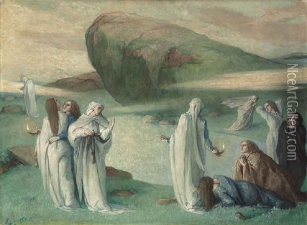 The Wise And Foolish Virgins Oil Painting - Charles De Sousy Ricketts
