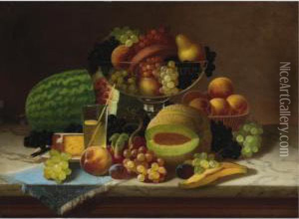 Fruit Piece Oil Painting - Carducius Plantagenet Ream