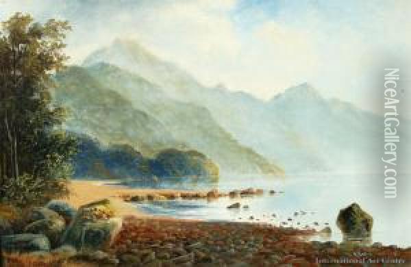 Caswell Sound Oil Painting - Thomas Reginald Attwood