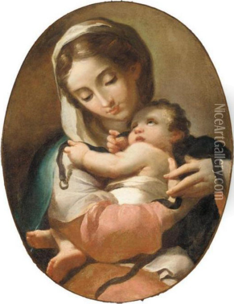 The Madonna And Child Oil Painting - Domenico Pedrini