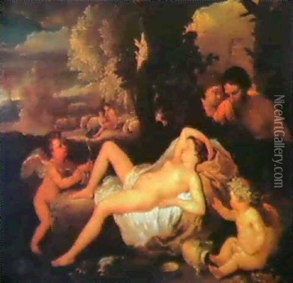 Venus And The Shepherds Oil Painting - Nicolas Poussin