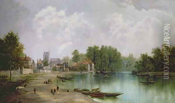 View of Twickenham Oil Painting - W. Howard