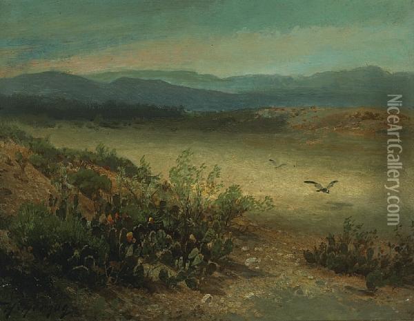 Between The Sierras And The Coast Range,california Oil Painting - Herman Herzog