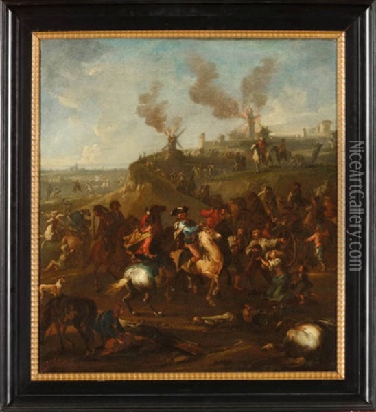 Scene De Bataille Oil Painting - Jacob van Huchtenburg