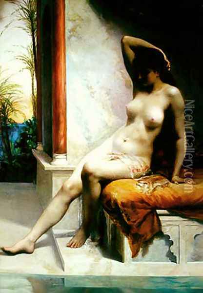 A bela no banho Oil Painting - Emmanuel De Dieudonne