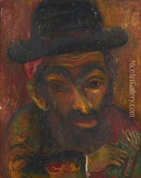 Portrait D'homme Au Chapeau Oil Painting - Issachar ber Ryback
