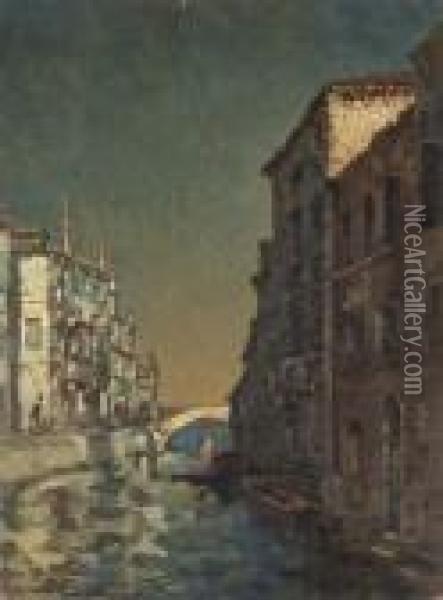 Tramonto A Venezia Oil Painting - Beppe Ciardi