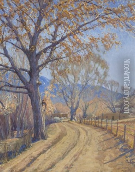 Camino Del Rio, Santa Fe Oil Painting - Sheldon Parsons