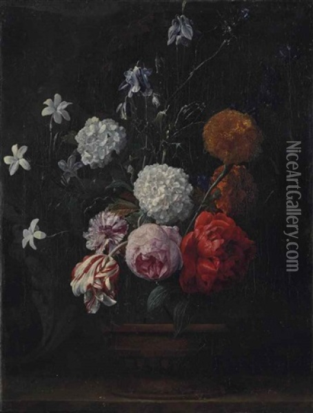 Bouquet De Fleurs Oil Painting - Nicolaes van Veerendael