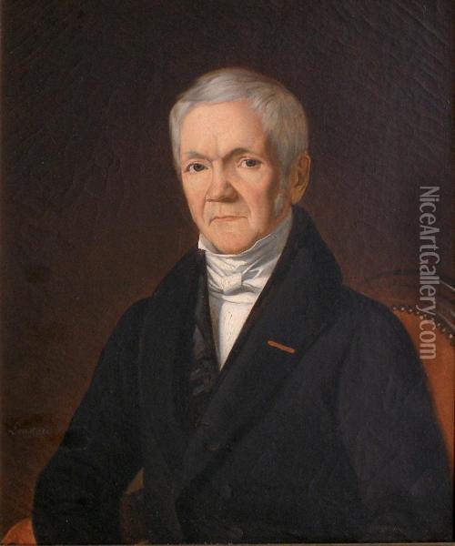 Portrait D'homme En Buste Oil Painting - Jacques J. Leopold Loustau