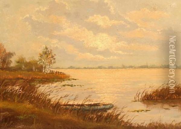 Niederrheinische Landschaft Oil Painting - Hermann Fenner-Behmer