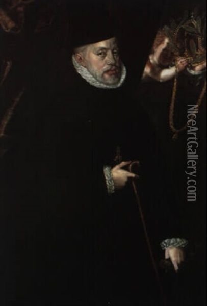 Bildnis Konig Philipp Ii. Von Spanien (1527-1598) Oil Painting - Frans Pourbus the Elder