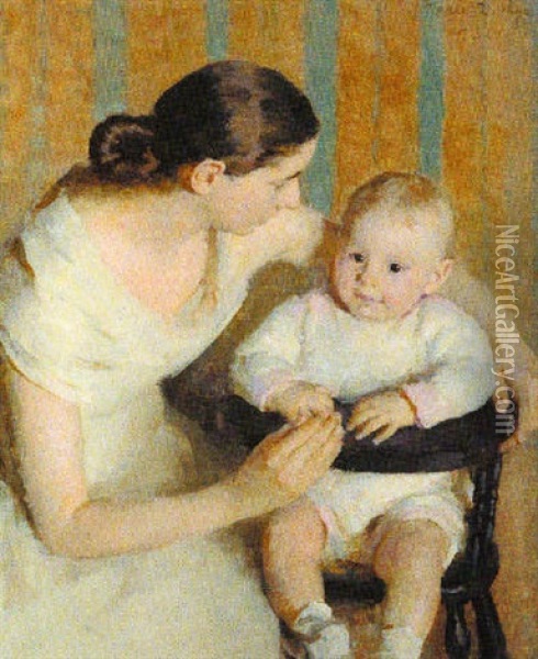 Mother And Child Oil Painting - Marie Danforth Page