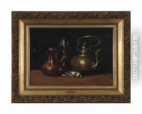 Still Life With Teapot Oil Painting - Ernest Ludwig Ipsen