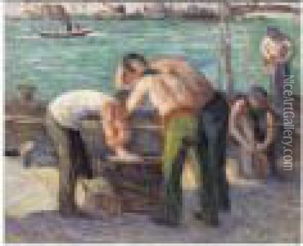 Les Travailleurs Oil Painting - Maximilien Luce
