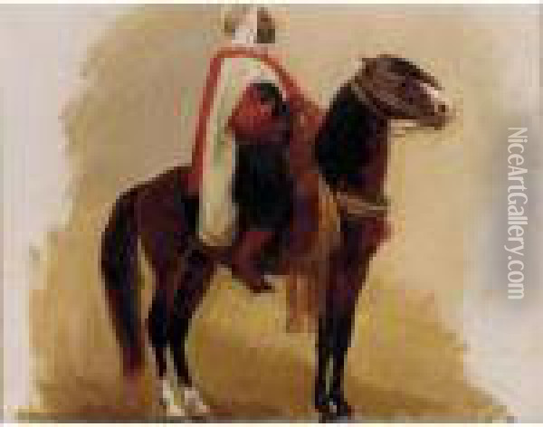 Arab Chief On Horseback Oil Painting - Isidore Alexandre Augustin Pils