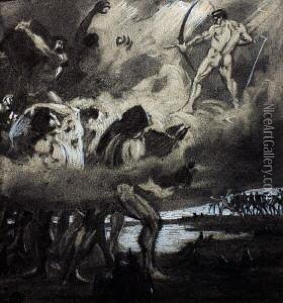 Herakles Und Die Giganten Oil Painting - Alfred Renz