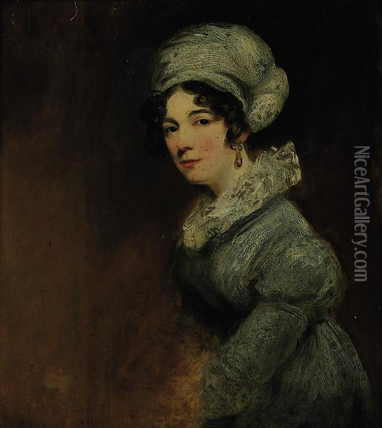 Portrait Of Sarah Spencer (1787-1870), Wife Of William, 3rd Baronlyttelton Oil Painting - John Jackson
