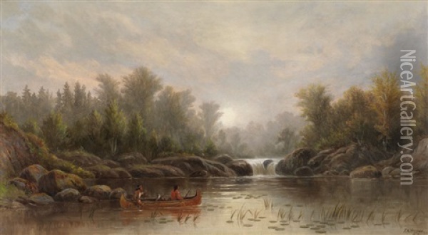 Ojibway In A Canoe Oil Painting - Frederick Arthur Verner
