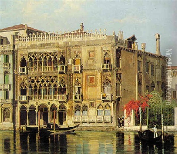 The Ca'd'oro On The Grand Canal, Venice Oil Painting - Antonietta Brandeis