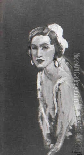 Portrait Of Mrs Leo D'erlanger Oil Painting - John Lavery