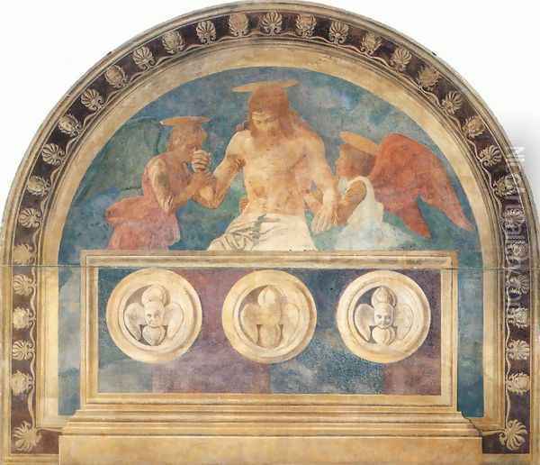 Christ In The Sepulchre With Two Angels2 Oil Painting - Andrea Del Castagno