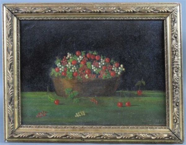 Nature Morte Au Panier De Cerises Oil Painting - Henri Rousseau