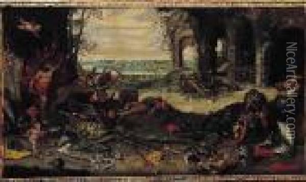 Allegorie De La Guerre Oil Painting - Jan van Kessel