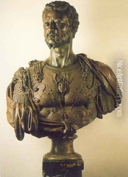 Bust of Cosimo I Oil Painting - Benvenuto Cellini