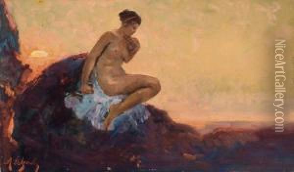Bagnante Oil Painting - Alfredo Del Sordo