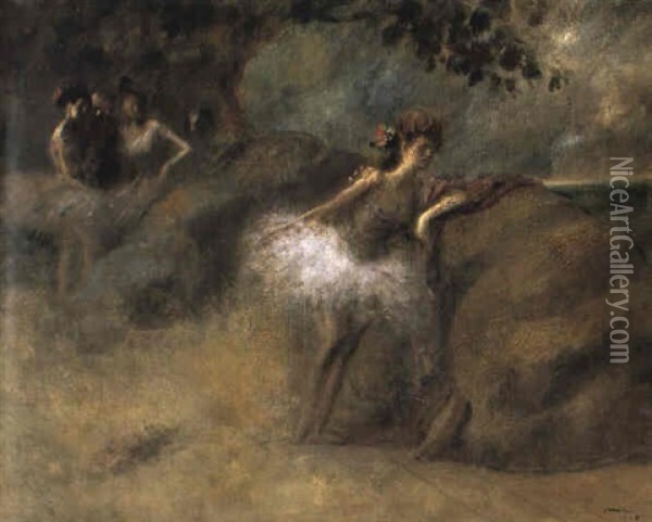 Danseuse Au Decor Oil Painting - Jean-Louis Forain