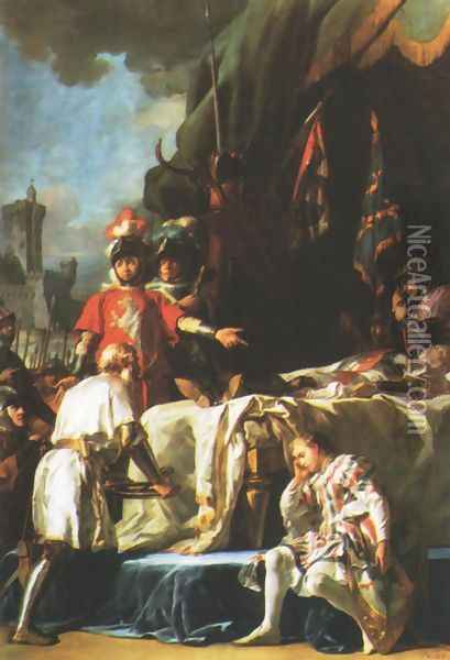Respect for Virtue: Honours Bestowed on Constable Du Guesclin by the Town of Randon Oil Painting - Nicolas Guy Brenet